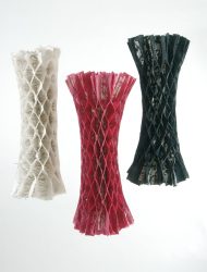 Way of life 2006 Intellect (black), Emotion (red) and Spirit (white) | fragments of books and flax |35 x 75 cm