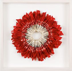 Millstone 05 | material: cotton, Birmese monks cloth | 55 x 55 x 5 cm framed