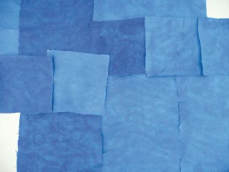 Flax blue papers on the ground